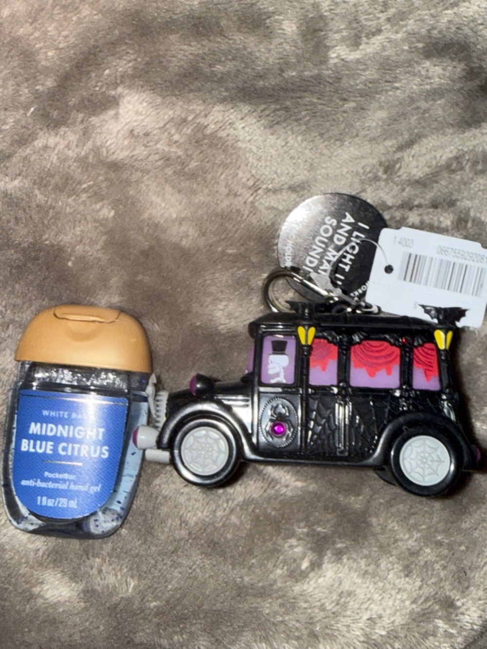 Bath & Body Works Halloween hearse Black and Pink  Keychain PocketBac Holder